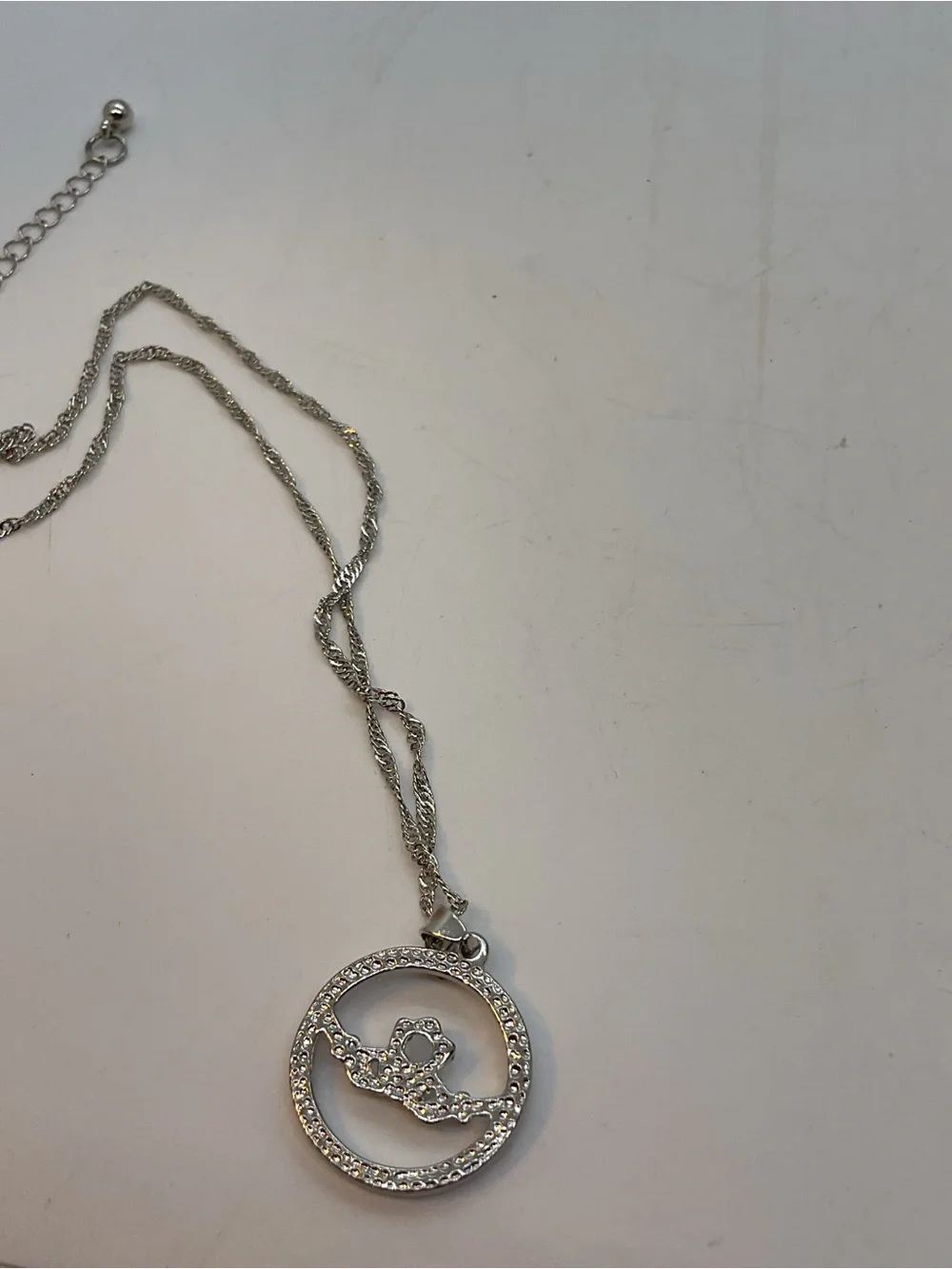 Glencara Silver Tone Claddagh Pendant Necklace